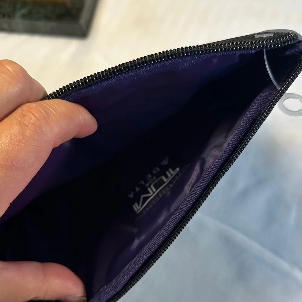 Tumi Gray and Black Zip Toiletry Pouch
